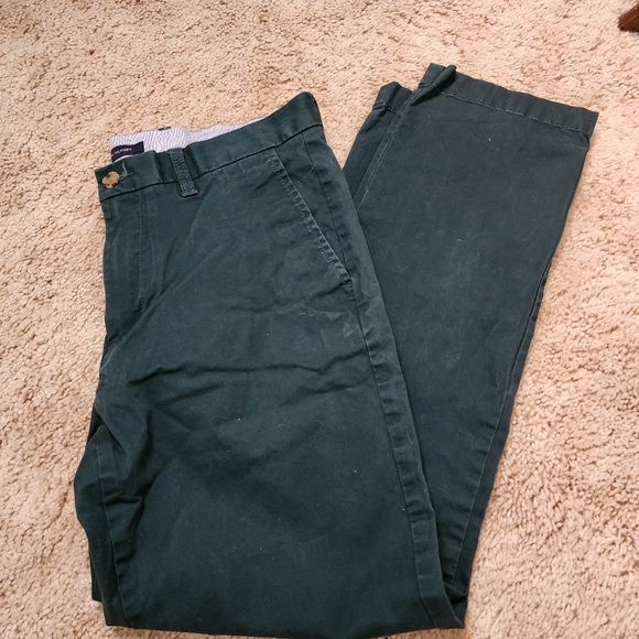 Tommy Hilfiger dark green pants chinos cotton - Picture 1 of 10